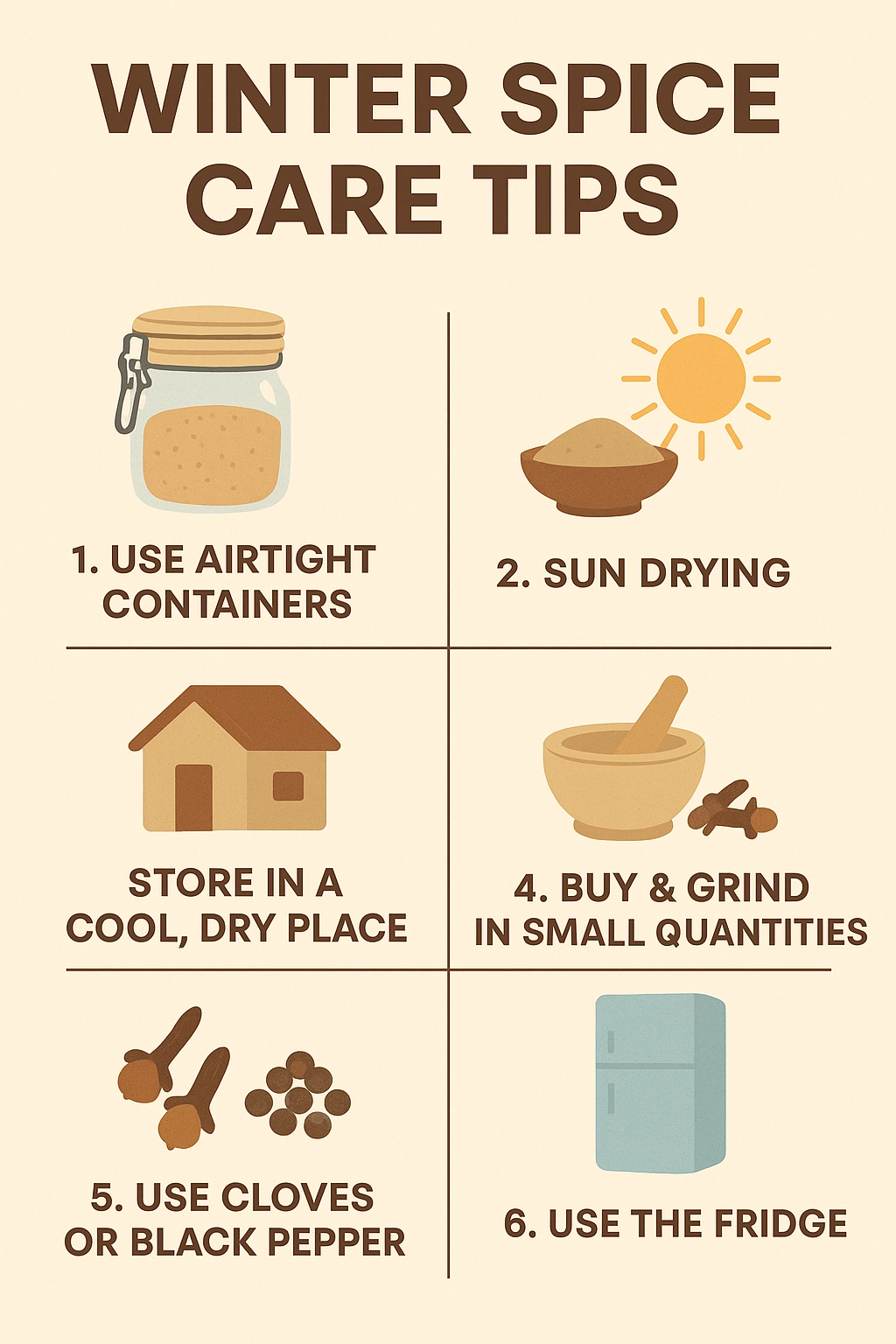 सर्दियों में मसालों की देखभाल कैसे करें?